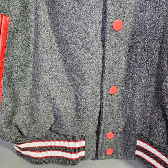 Varsity All Star Pac West National Champion Varsity Jacket Red Leather Sleeves - Picture 4 of 8